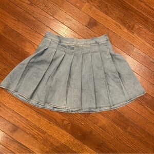 WILDCAT pleated denim Skirt